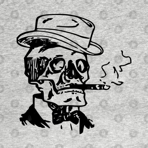 Skeleton Skull Top Hat Smoking Cigar by BarryJive